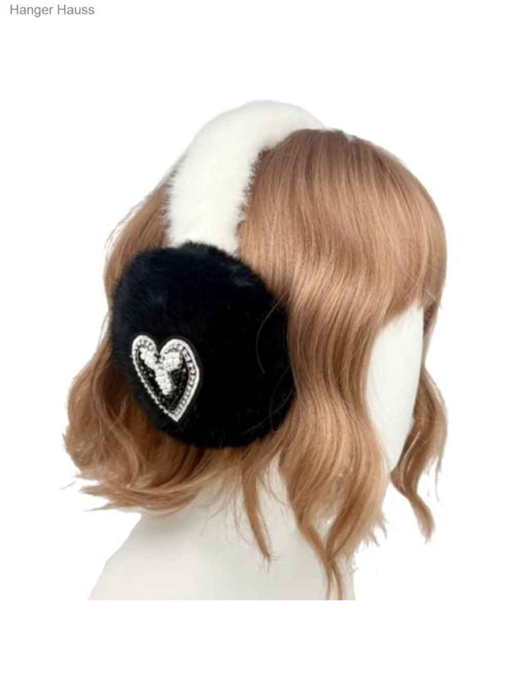 Plush Faux Fur Heart Earmuffs Winter Ear Warmers